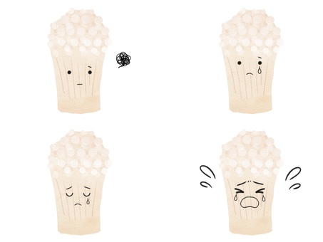 Illustration, enoki, mushroom, vegetables, 