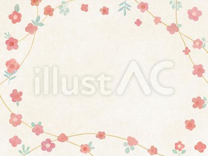 春のかわいい小花の背景イラスト