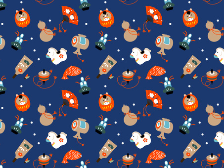 午年のおめでたいお正月のパターン素材 午年,年賀状,馬,午,お正月,はがき,2026年,うま,年賀はがき,手描きのイラスト素材