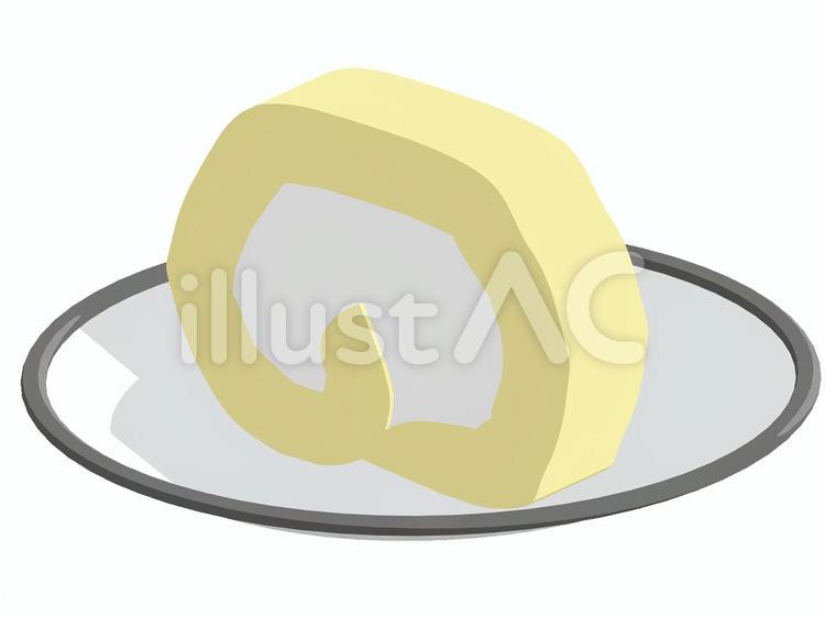 ロールケーキ（一切れ） ロールケーキ,スポンジケーキ,ケーキのイラスト素材