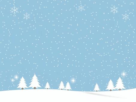 サムネ_雪降る空ともみの木 雪,背景,冬,フレーム,雪の結晶,もみの木,クリスマス,雪景色,風景,雪山のイラスト素材