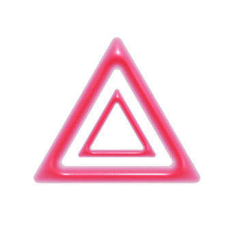 ぷっくりしたピンクの三角形の3Dアイコン 三角形,フレーム,3d,立体,マーク,アイコン,可愛い,フェミニン,枠,キュートのイラスト素材