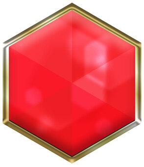 Illustration, red, icon, hexagonal, 