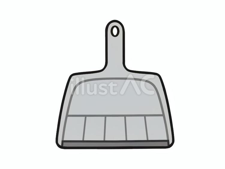 グレーのちりとりのイラスト 生活,掃除,道具のイラスト素材