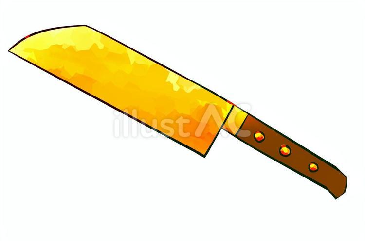 黄金の包丁 包丁,刃物,調理器具のイラスト素材