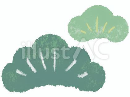 松2個の手描きアイコン風で背景なし