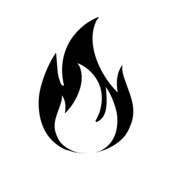 火のアイコン_黒 火,炎,アイコン,シンプル,マーク,火の玉,単体,ファイヤー,黒,シルエットのイラスト素材