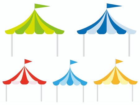 Illustration, tent, colorful, set, 