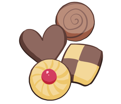 Illustration, cookie, sweets, brown, 