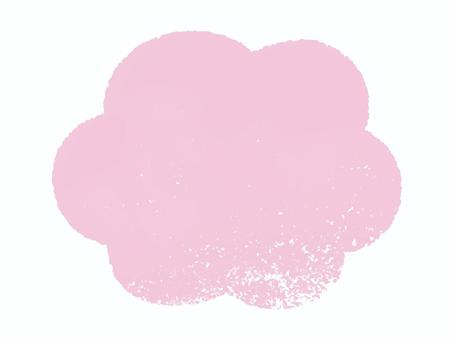 版画風モコモコフレーム色タイプ03 フレーム,囲み,枠,囲み枠,背景枠,版画風,手書き,雲,もこもこのイラスト素材