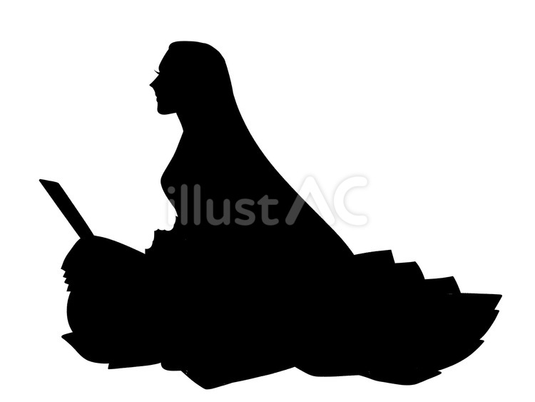 短冊を持つ平安時代の女性 女性,平安時代,貴族のイラスト素材