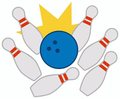 ストライク　（主線） ボウリング,ボウリング大会,ストライク,ダブル,ターキー,フォース,ピン,ボール,挿絵,白背景のイラスト素材