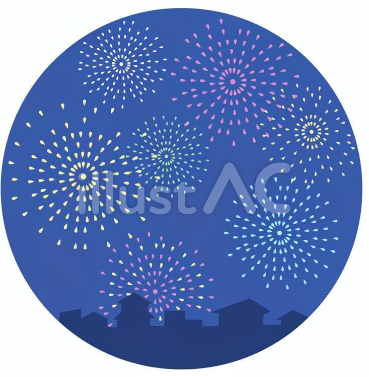7月イメージ：花火 花火,花火大会,夏のイラスト素材