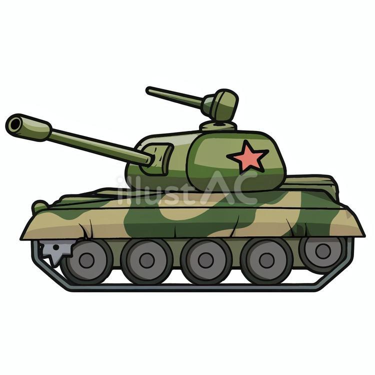 左向きの横から見た乗り物、戦車 戦車,装甲車,キャタピラのイラスト素材