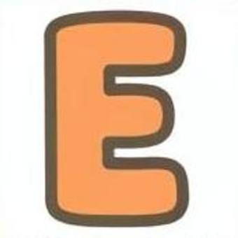 アルファベット　E アルファベット,英語,文字,e,オレンジのイラスト素材