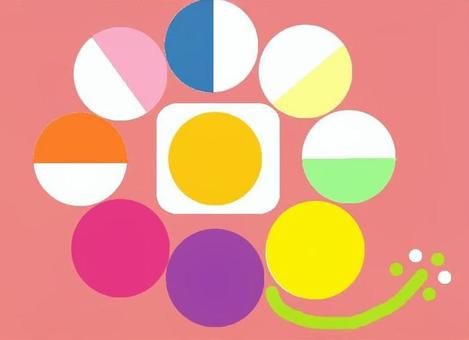 フラワー 花,フラワー,カラフル,マル,デザインのイラスト素材