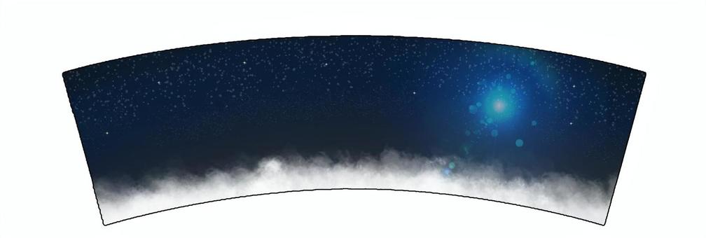 カップホルダー背景　夜空 カップホルダー,スリーブ,背景,透過,綺麗,雲,キラキラ,グラデーションのイラスト素材