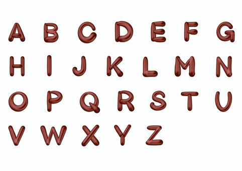 ぷっくりアルファベット大文字 チョコクリーム,フォント,アルファベット,ローマ字,大文字,チョコレート,ぷっくり,絞る,可愛い,クリームのイラスト素材