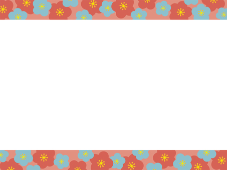 可愛い梅の花のデザインフレーム