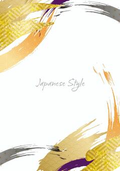 かっこいい筆のあしらい背景素材 筆,背景,水彩のイラスト素材