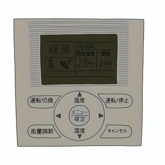 エアコンのリモコン エアコン,リモコン,暖房,操作パネル,温度設定,家電,ボタン,液晶画面,生活用品,シンプルイラストのイラスト素材