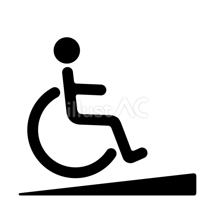 車椅子スロープの標識 車椅子,スロープ,標識のイラスト素材
