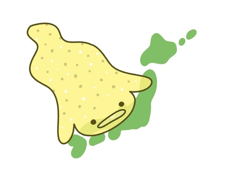 日本列島に覆いかぶさる黄砂 黄砂,日本列島,顔,モンスター,飛来,予測,砂,大気汚染,春,呼吸器のイラスト素材