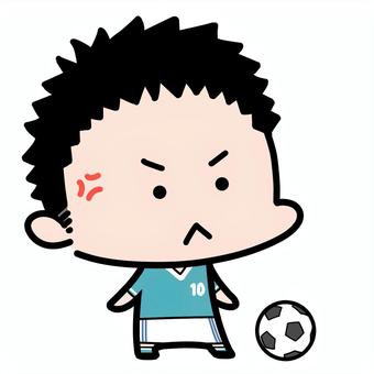 帶工具的足球小子黑頭髮[怒], 足球, 運動, minikyara, 