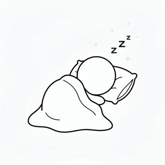 寝る棒人間 棒人間,人,シルエット,人間,昼寝,寝る,夢の中,夢,睡眠のイラスト素材