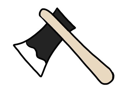 斧 斧,アウトドア,手描き,diy,サバイバル,キャンプ,シンプル,背景透過,自給自足,休日のイラスト素材