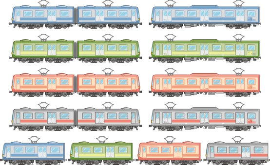電車セット 電車,列車,交通,鉄道,車両のイラスト素材