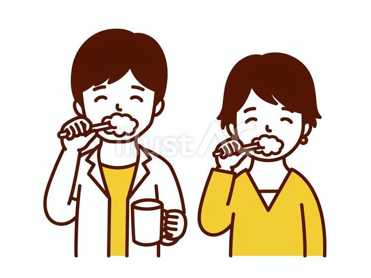 歯磨きする人 歯磨き,長袖,シャツのイラスト素材