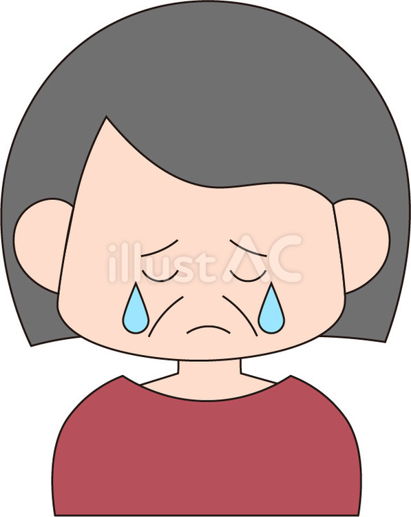 おばさん　涙 女性,人物,上半身のイラスト素材