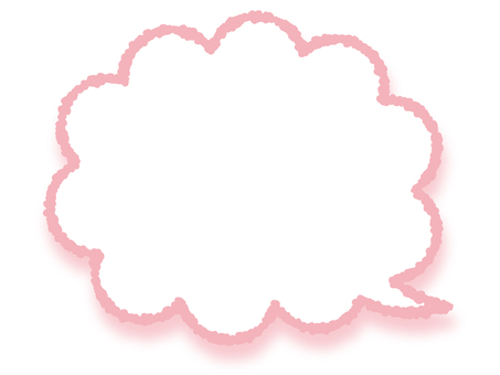 クレヨンのもくもく吹き出し　影付　ピンク 吹き出し,ふきだし,フレーム,枠,もくもく,もこもこ,雲,タイトル,セリフ,会話のイラスト素材