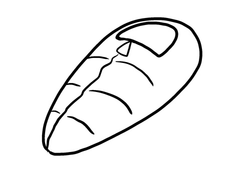 寝袋線画 寝袋,睡眠,アウトドア,手描き,サバイバル,キャンプ,シンプル,背景透過,休日,趣味のイラスト素材