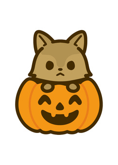 ハロウィンかぼちゃモンスター 狼男 ハロウィンかぼちゃモンスター 狼男 狼,ハロウィン,かぼちゃ,10月,秋,モンスター,おばけ,手描き,挿絵,かわいいのイラスト素材