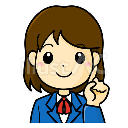 女子学生 笑顔 指差し