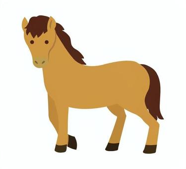 干支の午・馬_年賀素材4 馬,動物,生物,競馬,たてがみ,サラブレッド,干支,十二支,正月,素材のイラスト素材