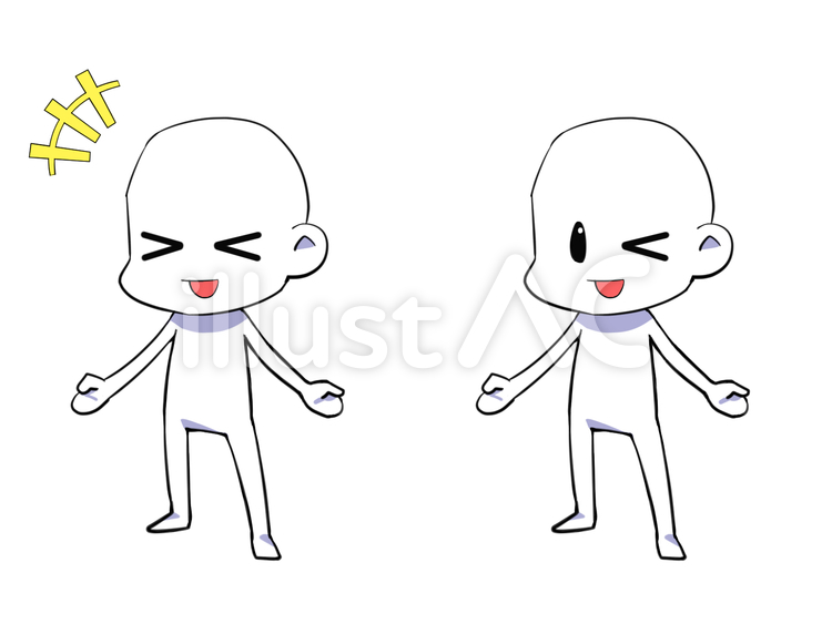 棒人間４／爆笑／ウインク 人物,棒人間,笑顔のイラスト素材