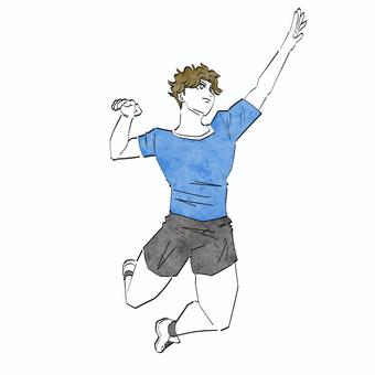 バレーボールのスパイクを打つ男性 バレーボール,スパイク,男性,ジャンプ,スポーツのイラスト素材
