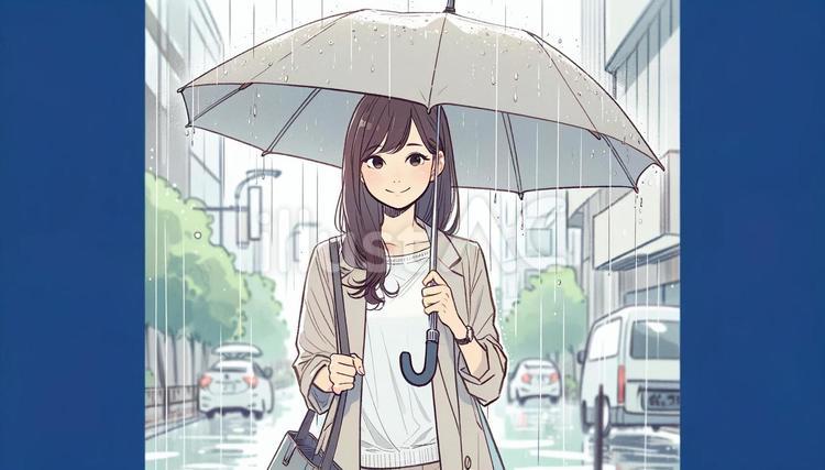 雨 雨,降る,人のイラスト素材