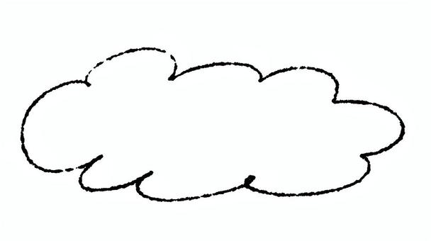 煙風雲フレームイラスト素材　透過 雲,くもり,あしらい,フレーム,枠,シンプル,手書き,おしゃれ,かわいい,ポップのイラスト素材