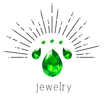 緑の宝石 緑の宝石 宝石,jewelry,しずく型,雫型,ジュエリー,キラキラ,石,華やか,宝飾品,光るのイラスト素材