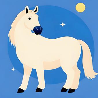 Illustration, horse, animal, white horse, 