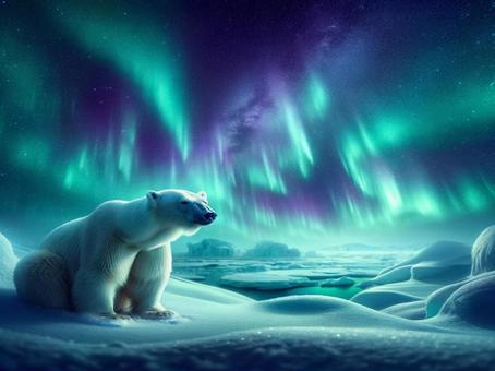 Illustration, neve, freddo estremo, orso, 