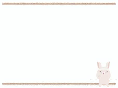 応援_兎 応援,うさぎ,笑顔,動物,かわいい,鉢巻,フレームのイラスト素材