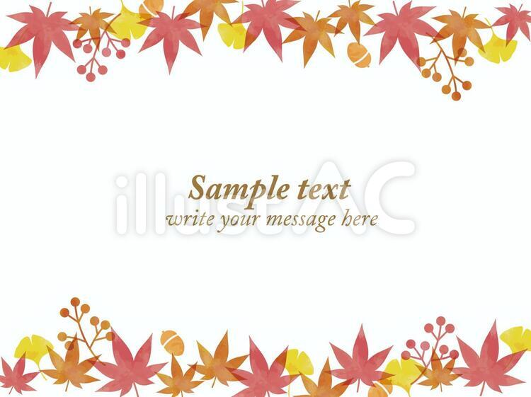 秋フレーム02 秋,紅葉,フレームのイラスト素材