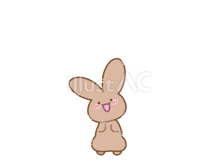 首を傾げる茶色うさぎ 動物,うさぎ,茶色のイラスト素材