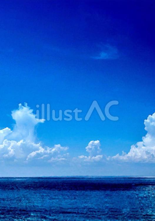大海原の背景 海,空,雲のイラスト素材