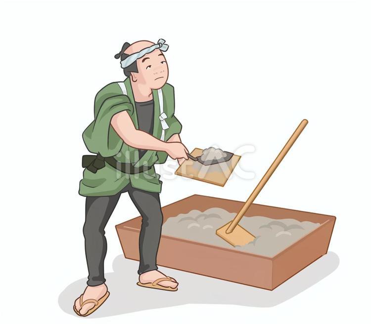 江戸時代　左官職人 江戸時代,左官,職人のイラスト素材